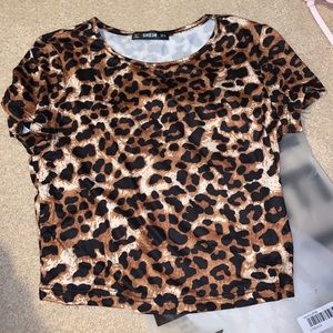 Cheetah print crop top from shein